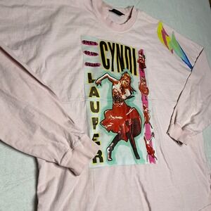 Spirit Jersey Cyndi Lauper She's So Unusual Pink Long Sleeve T Shirt Womens L